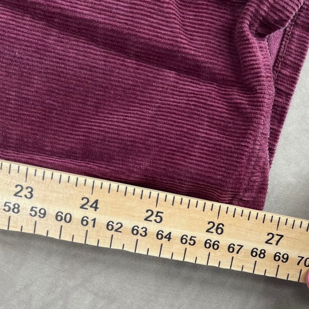 J.Crew Corduroy Pants Women Small 26 Burgundy‎ Stretch Skinny Leg Cotton - Picture 8 of 9